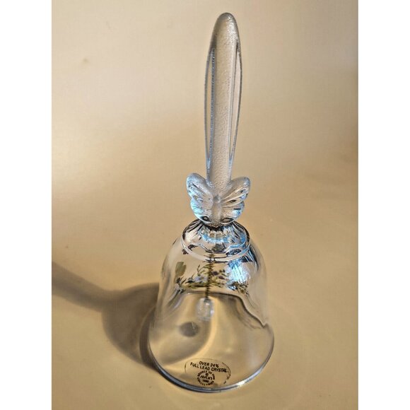 Vintage Art Crystal Glass Bell Avon Butterflies & Flowers 1990 - Picture 8 of 12